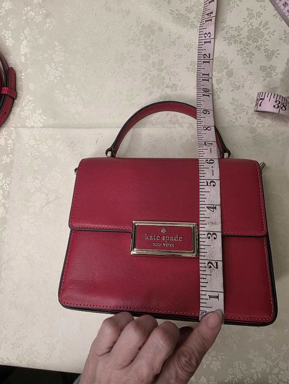 Kate Spade Red Leather Flap Top Handle Crossbody Bag Satchel